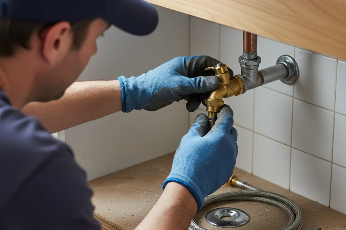Shutoff valve and fitting work during Burst Pipe Repair in Mount Wolf